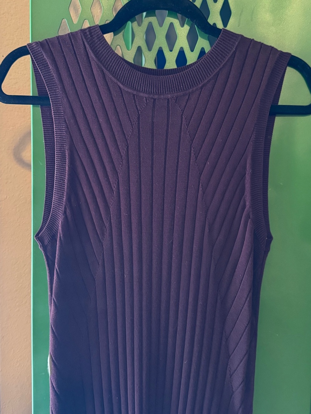 H&M Dark Plum Ribbed Knit Sweater Dress